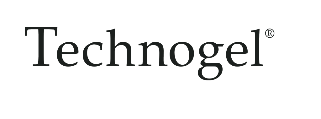 logo de marca almohadas premium Technogel con material liquido especial para problemas de cuello y espalda